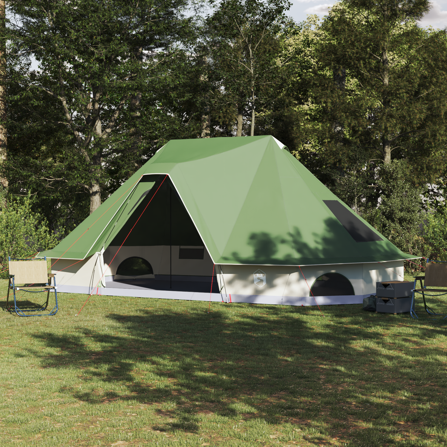 Tipi Tent with Roof Green 680 x 430 x 270 cm Taffeta