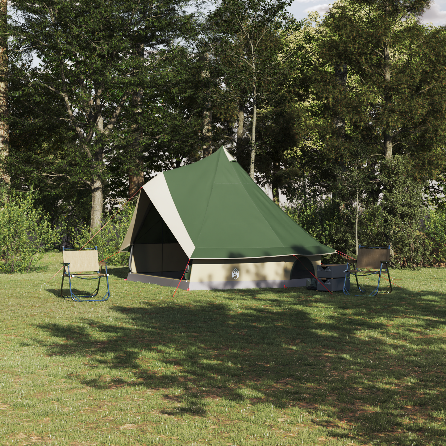 Tipi Tent with Roof Green 400 x 346 x 250 cm Taffeta