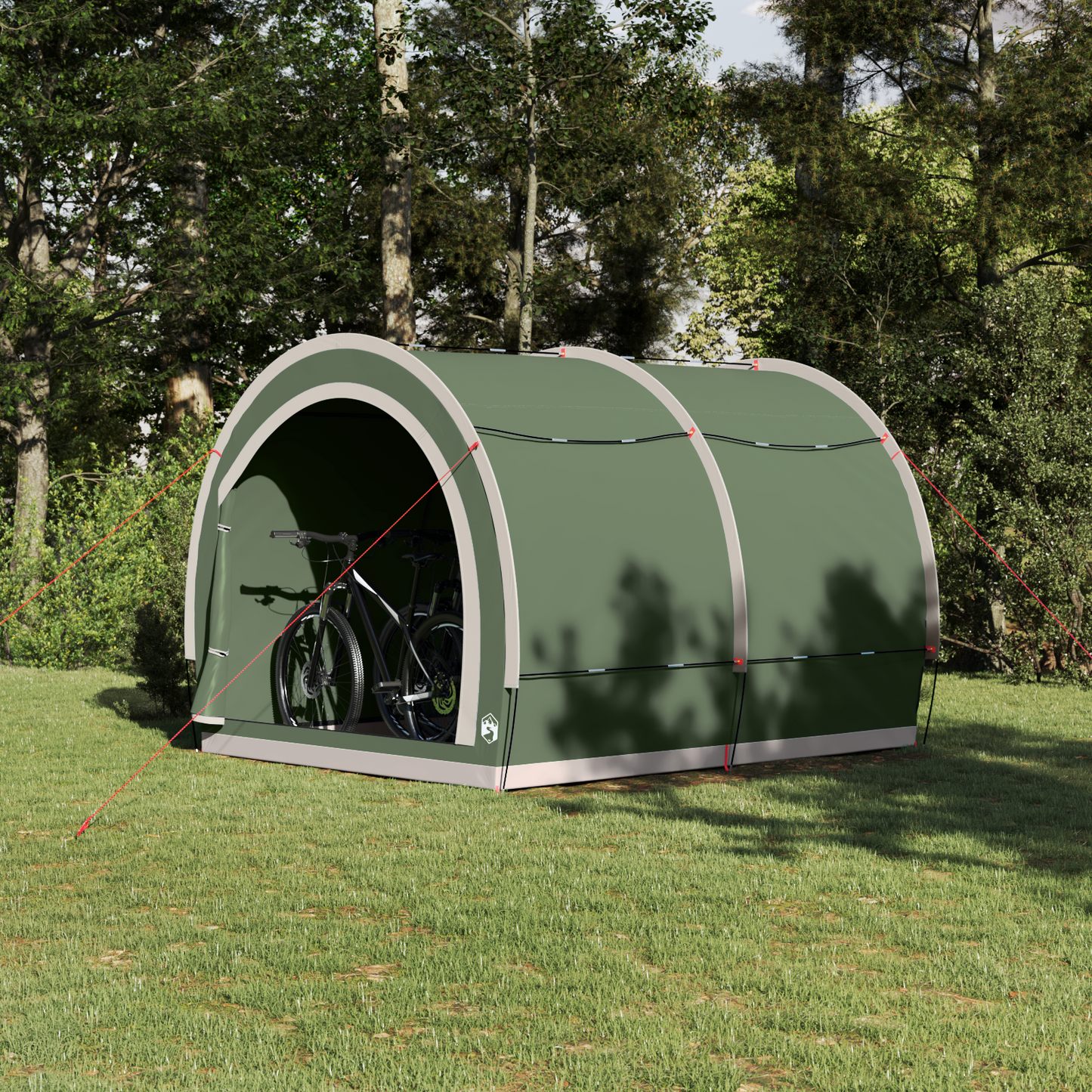 Bike Storage Tent with Roof Green 256 x 222 x 182 cm Taffeta