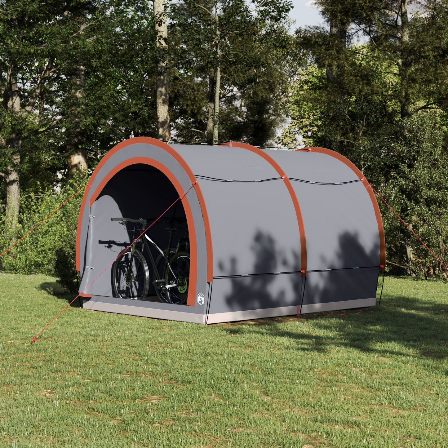 Bike Storage Tent Grey and Orange 256 x 222 x 182 cm Taffeta