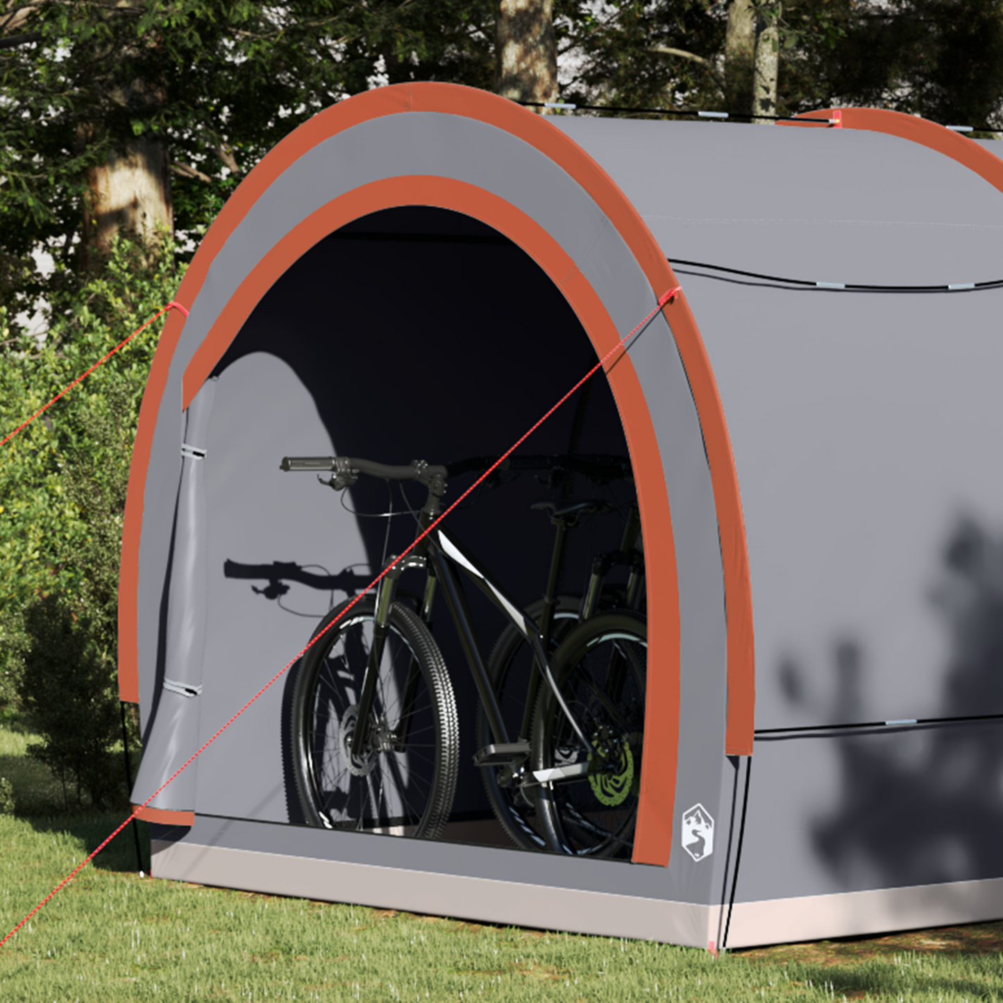 Bike Storage Tent Grey and Orange 256 x 222 x 182 cm Taffeta