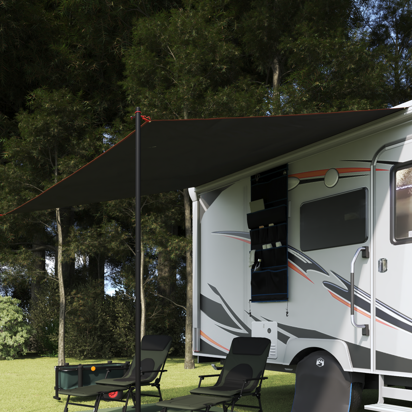 Water Resistant Tarp -Person 240 x 300 cm Grey and Orange