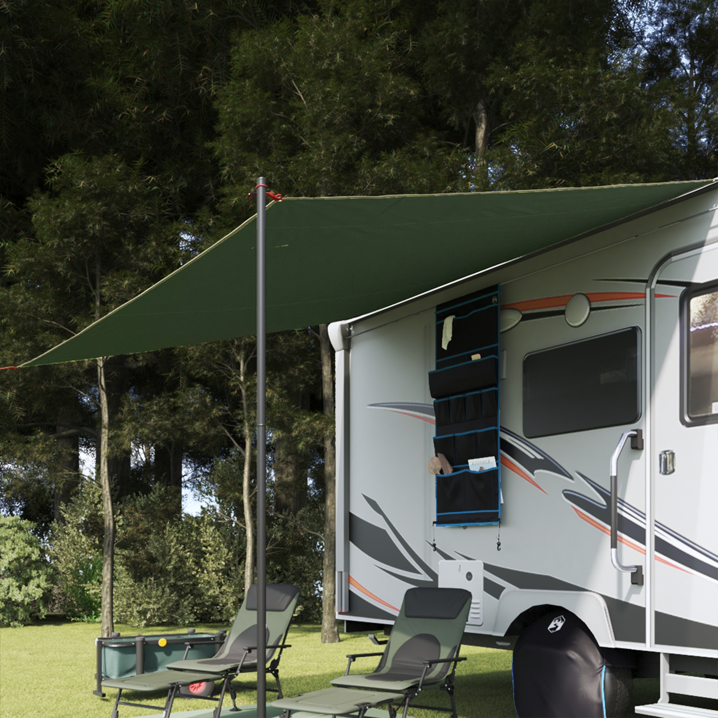 Water Resistant Tarp -Person 240 x 350 cm Waterproof Green