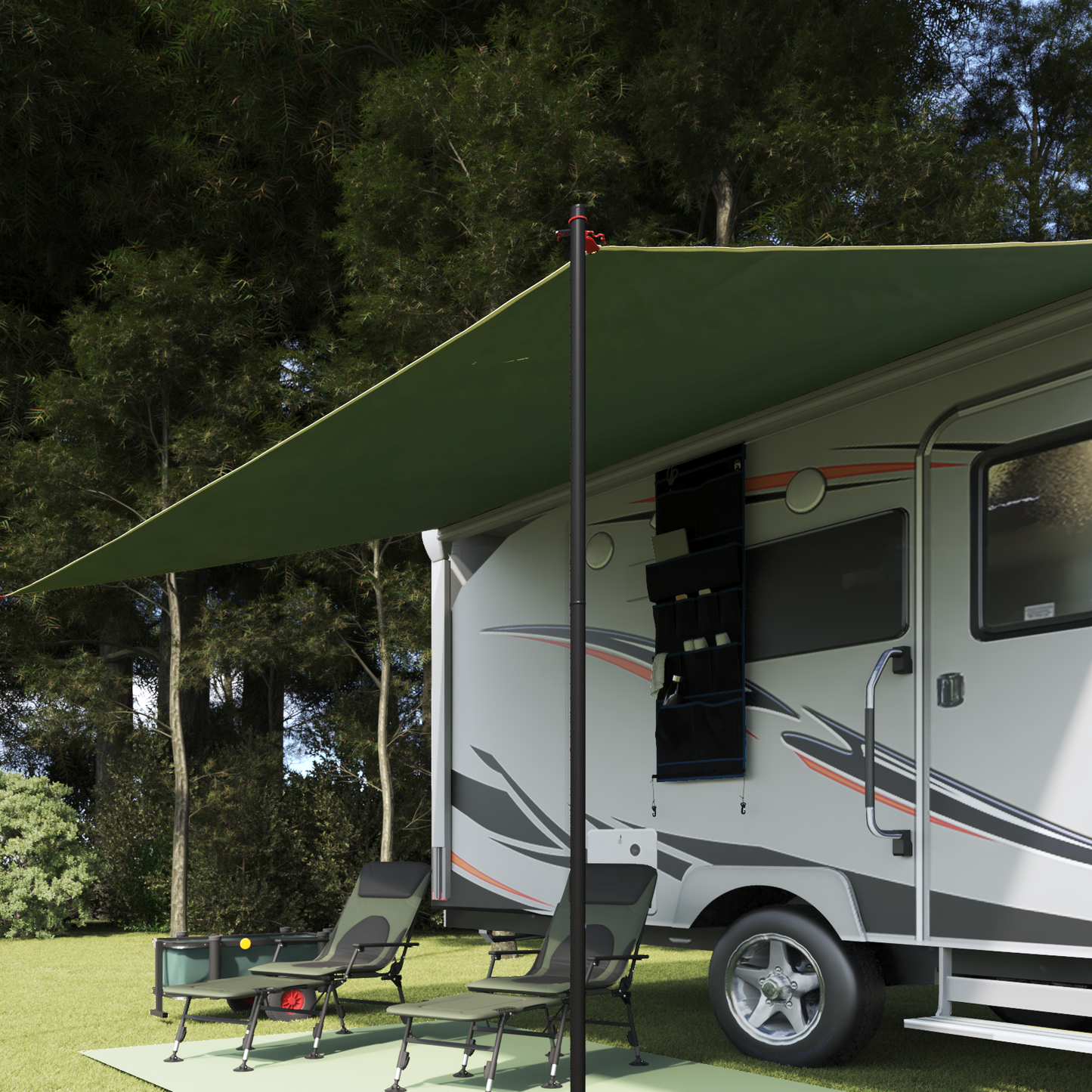 Water Resistant Tarp -Person 240 x 460 cm Waterproof Green