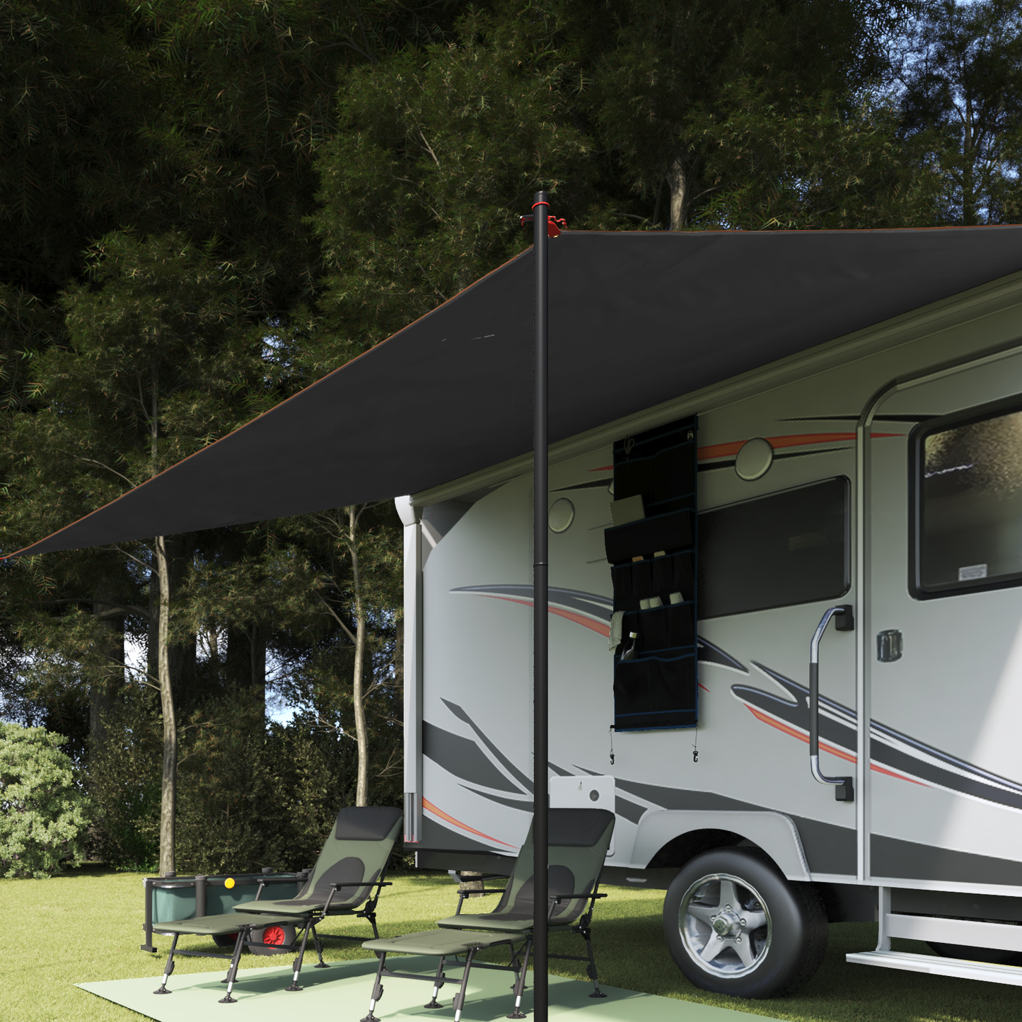 Water Resistant Tarp -Person 240 x 460 cm Grey and Orange