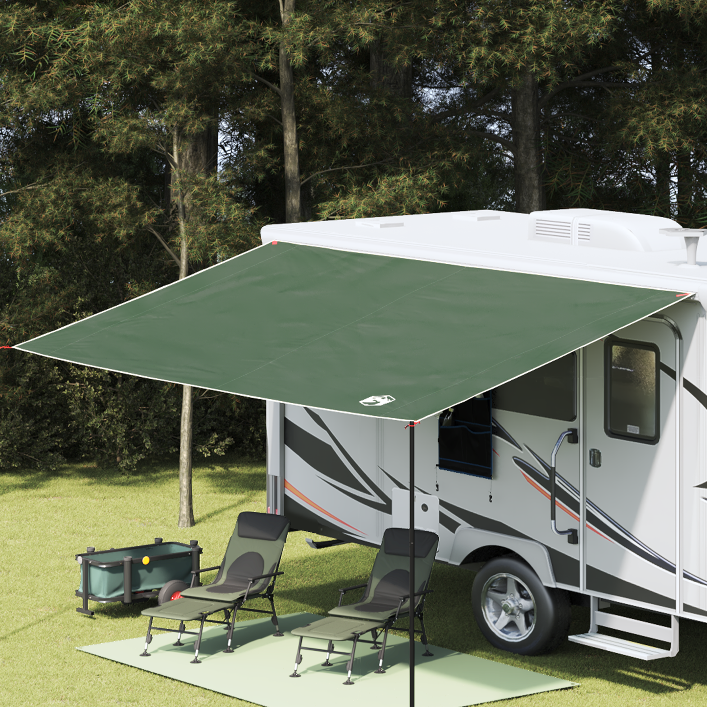 Caravan Awning -Person 240 x 460 cm Waterproof Green Taffeta