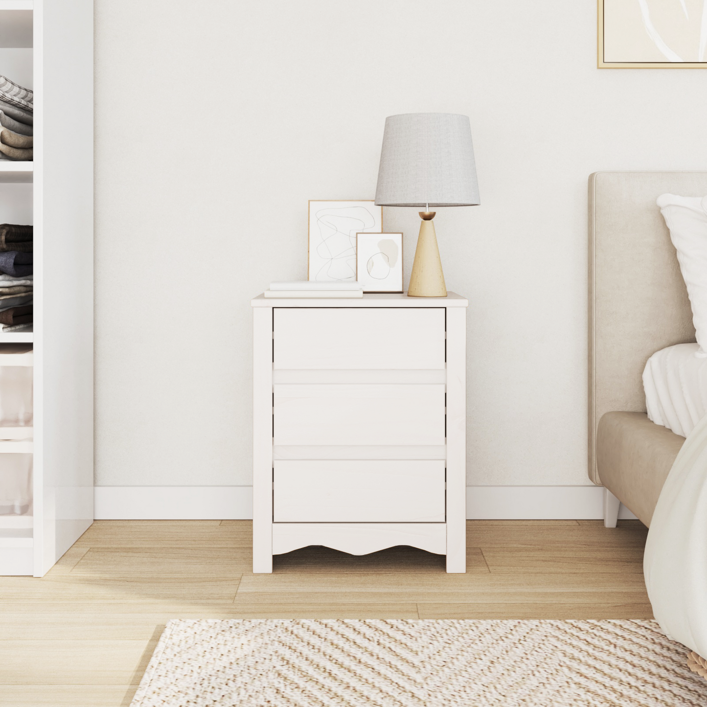 Coffee Table Drammen White 45 x 35 x 56 cm Solid Pine Wood