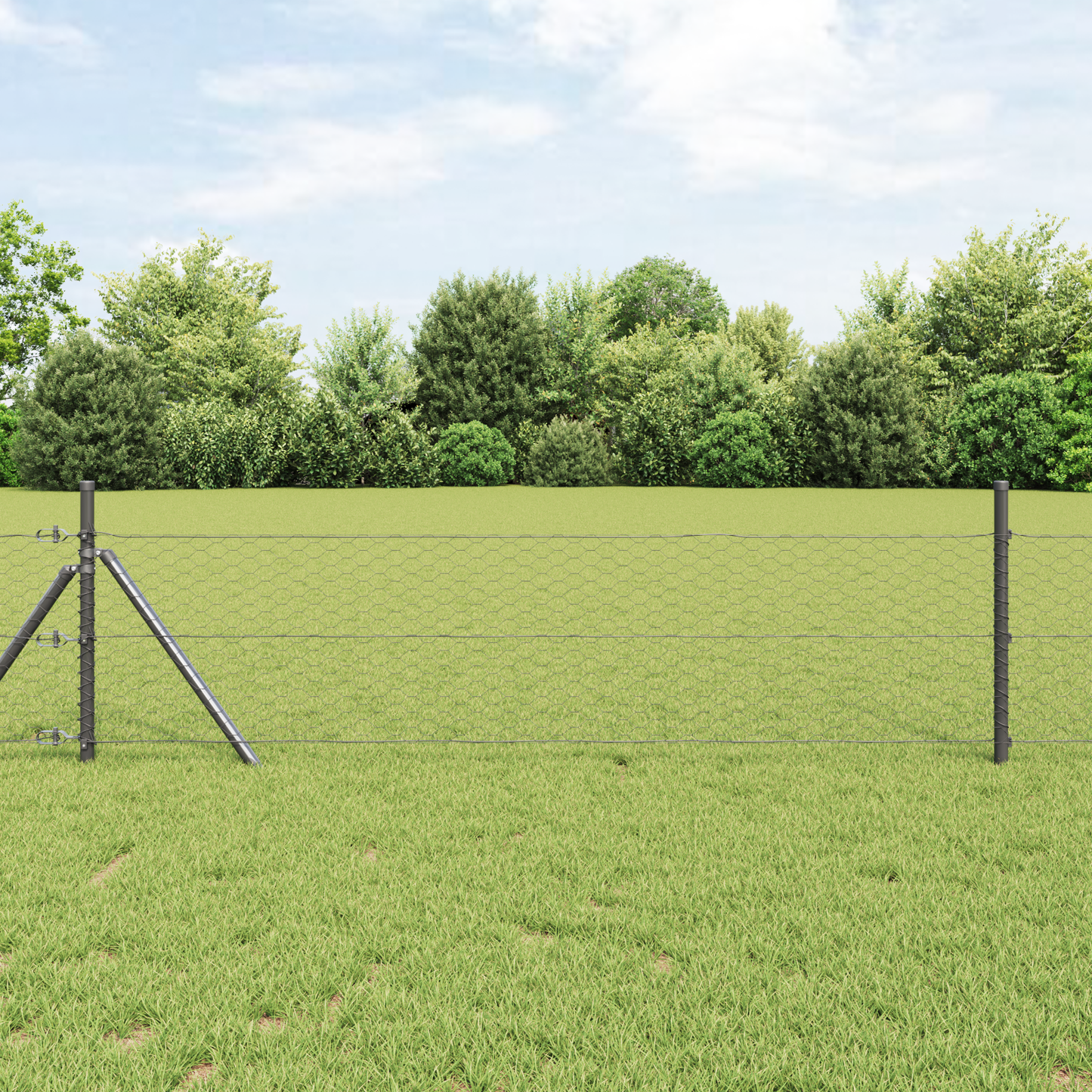 Hexagon Fence Grey 0.4 x 100 m PVC