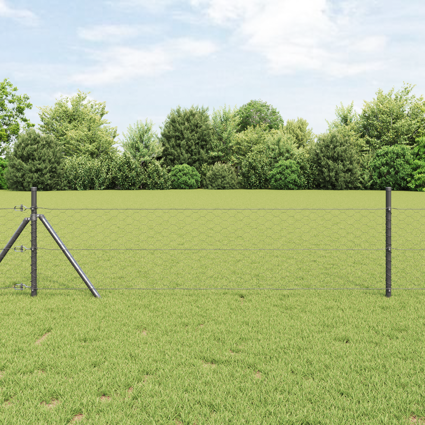 Hexagon Fence Grey 1.6 x 100 m PVC