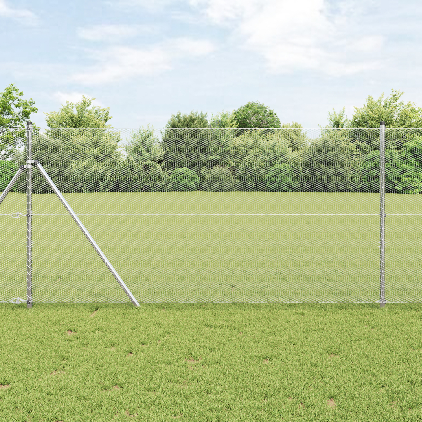 Hexagon Fence Silver 1.2 x 10 m Galvanised steel