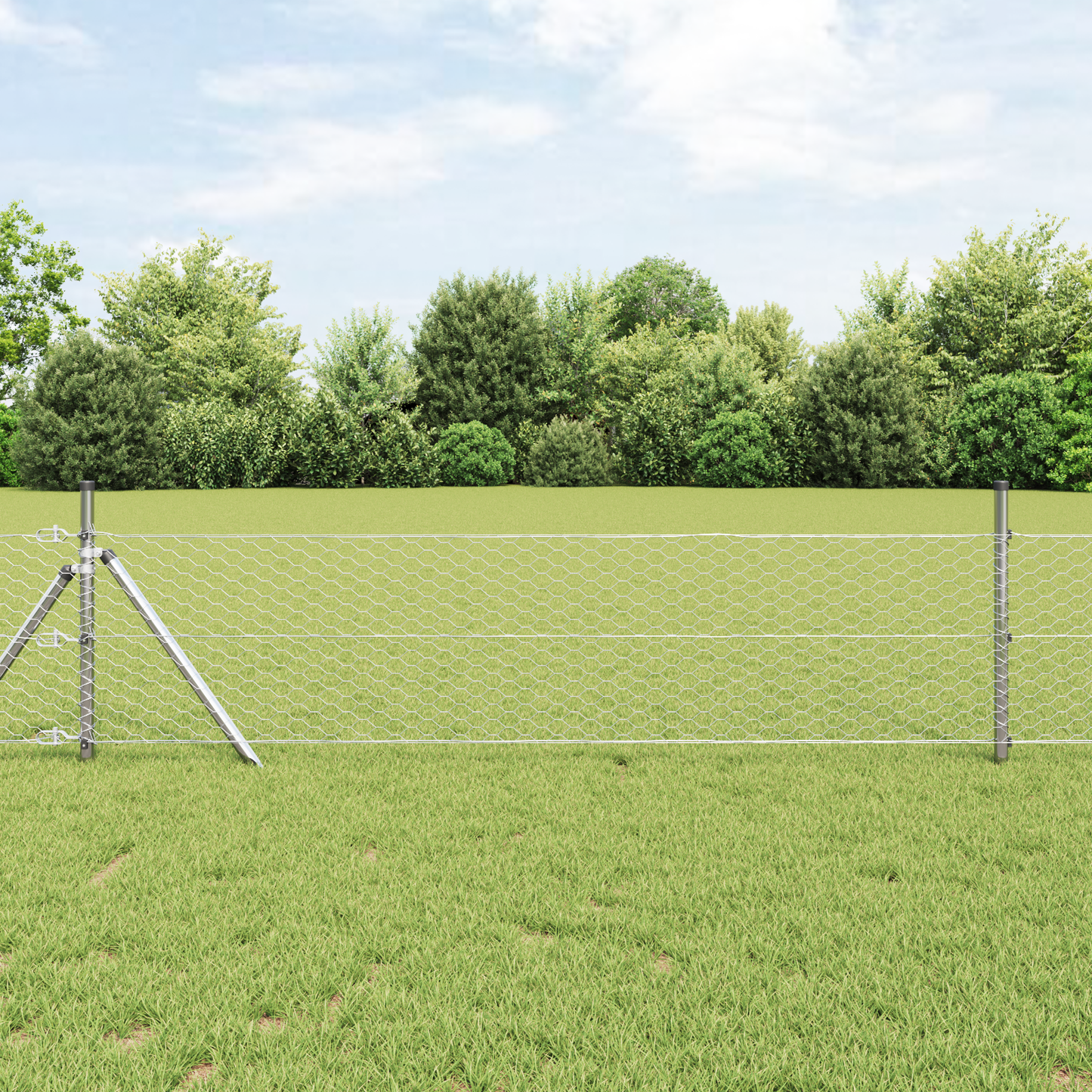 Hexagon Fence Silver 0.6 x 25 m Galvanised steel
