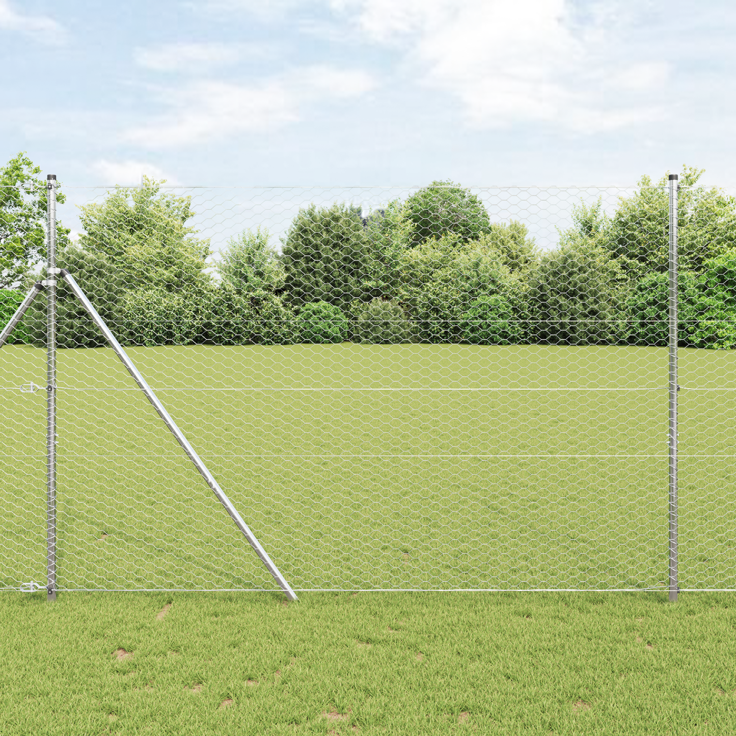 Hexagon Fence Silver 1.6 x 50 m Galvanised steel