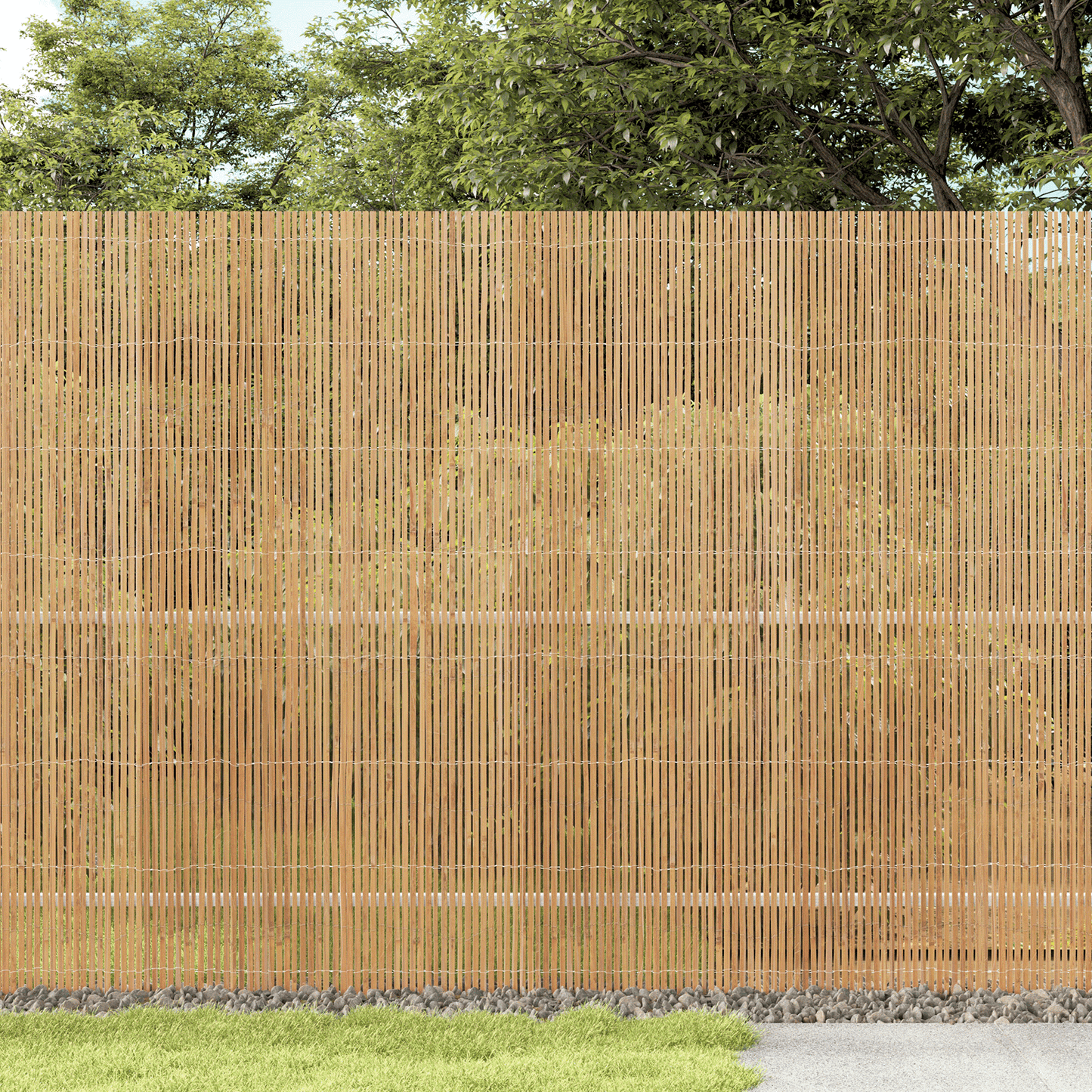 Bamboo Fence Natural 400 x 150 cm Bamboo