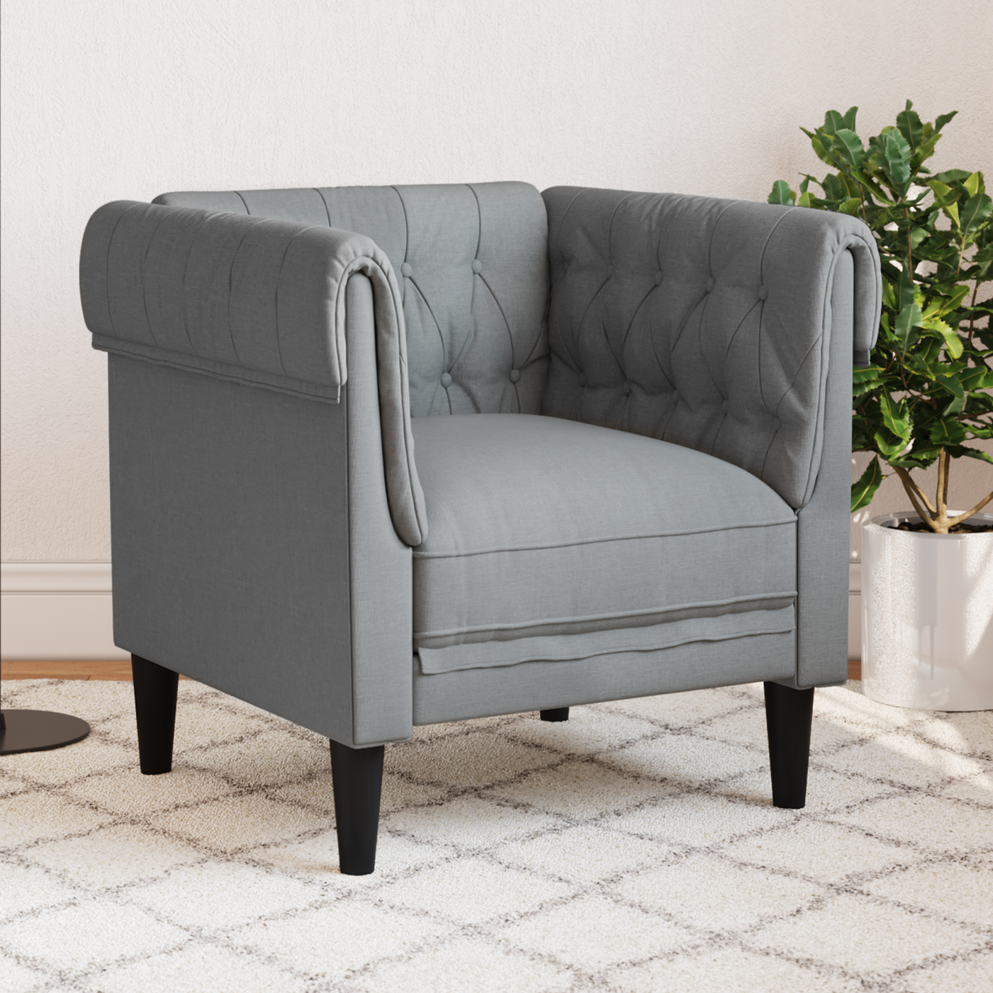 Sofa Light Grey 78.5 x 74.5 x 74.5 cm Polyester