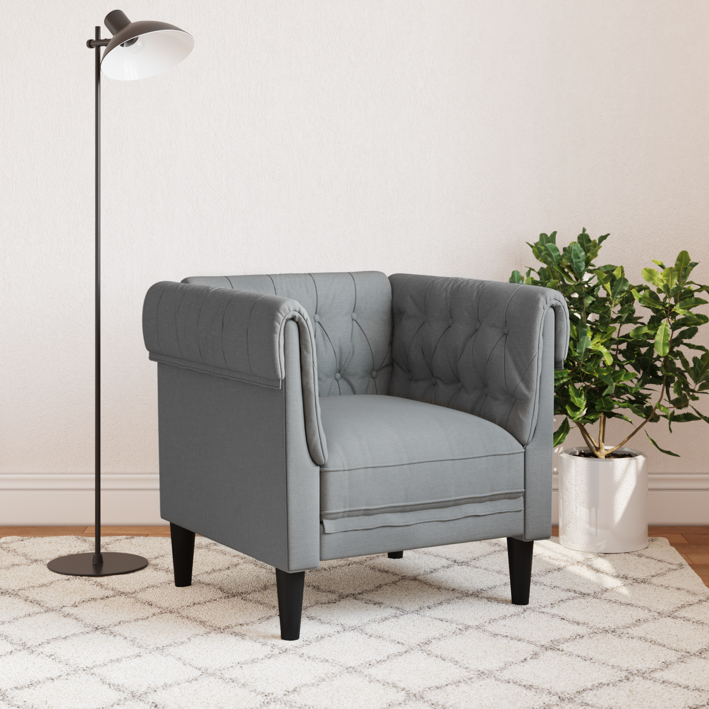 Sofa Light Grey 78.5 x 74.5 x 74.5 cm Polyester