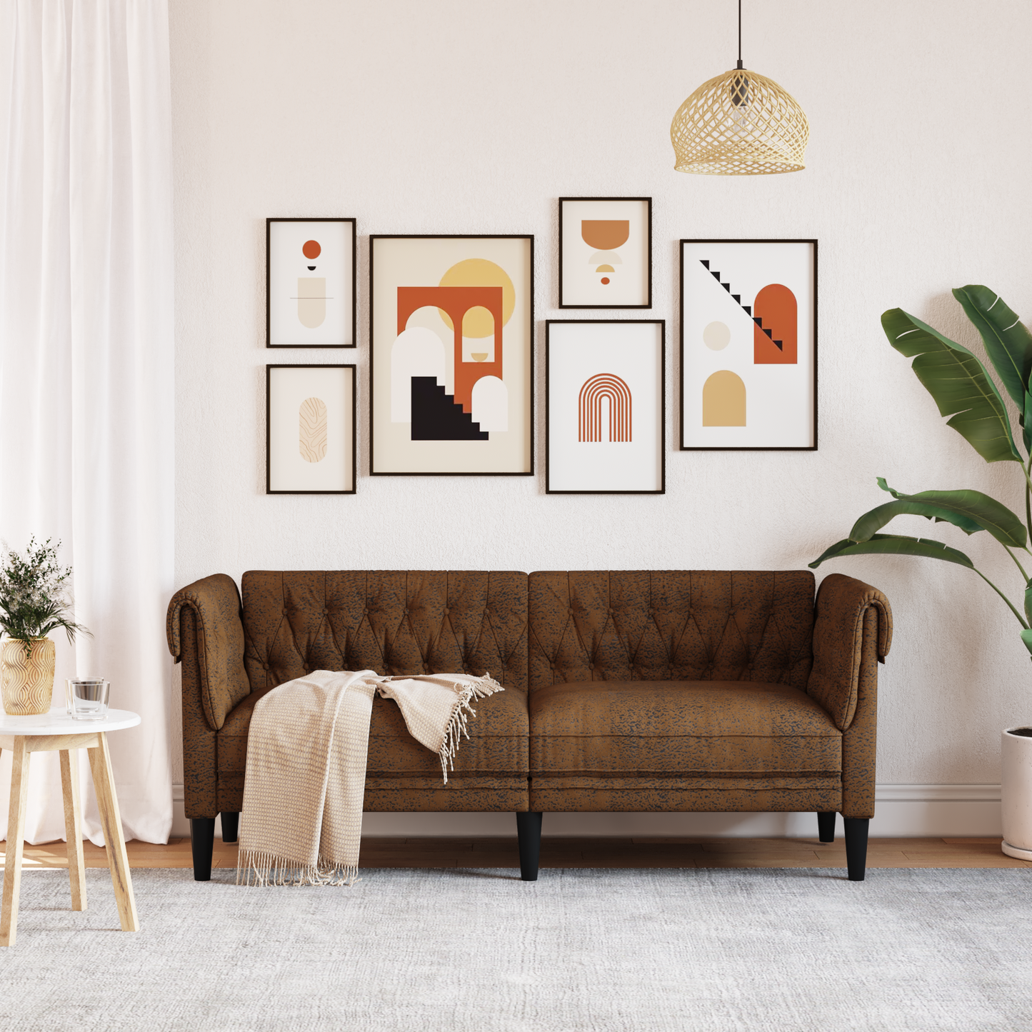 Sofa Brown 182.5 x 74.5 x 74.5 cm Polyester