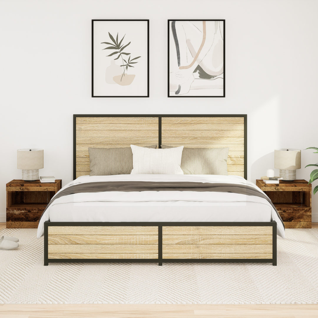Bedside Cabinet 2 pcs Old Wood 50 x 40 x 45 cm Engineered Wood