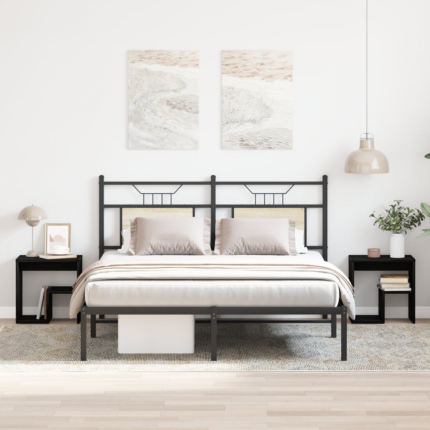 Bedside Cabinet 2 pcs Black Oak 40 x 30 x 40 cm Engineered Wood