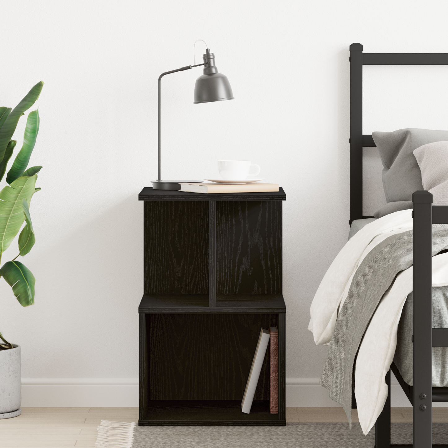 Bedside Cabinet Black Oak 35 x 35 x 55 cm Engineered Wood