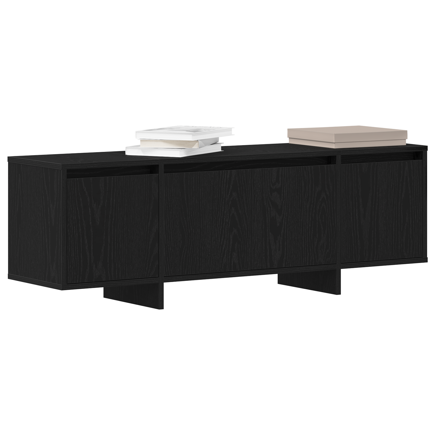 TV Cabinet Black Oak 120 x 30 x 40.5 cm Engineered Wood