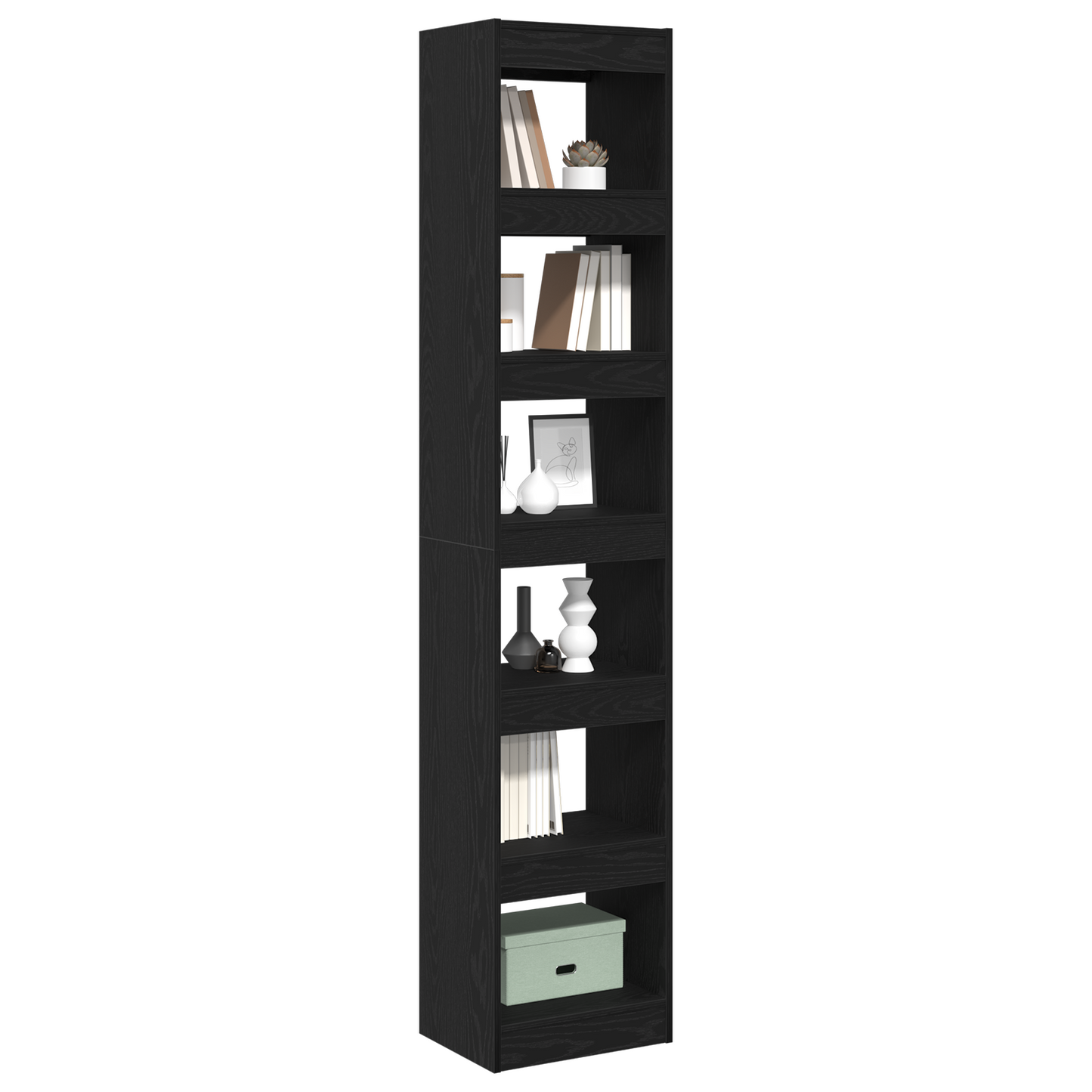 Book Cabinet Black Oak 40 x 30 x 198 cm Engineered Wood