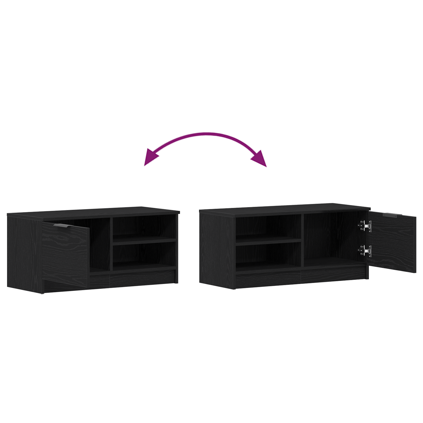 TV Cabinet 2 pcs Black Oak 80 x 35 x 36.5 cm Engineered Wood