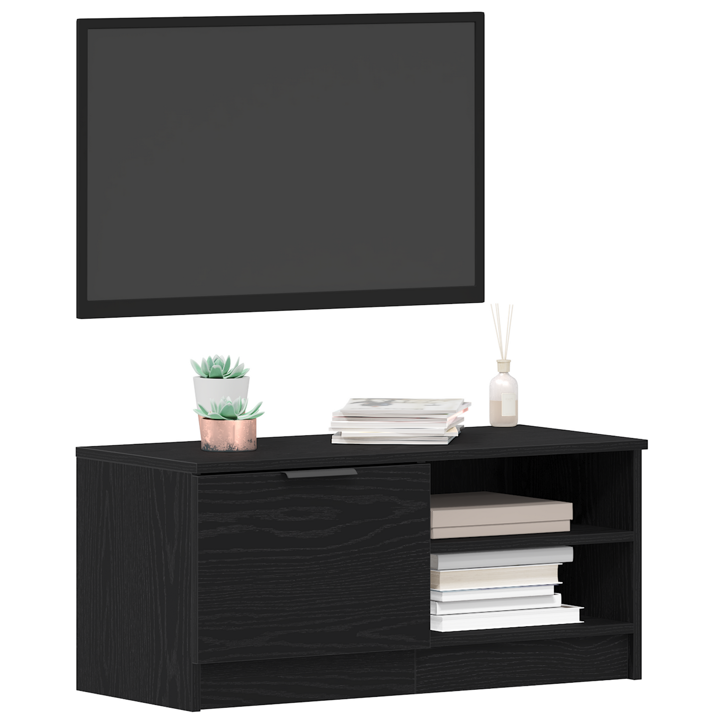 TV Cabinet 2 pcs Black Oak 80 x 35 x 36.5 cm Engineered Wood
