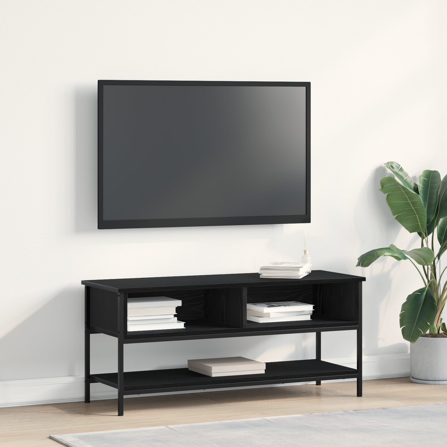 TV Cabinet Set Black Oak 100 x 35 x 45 cm Engineered Wood