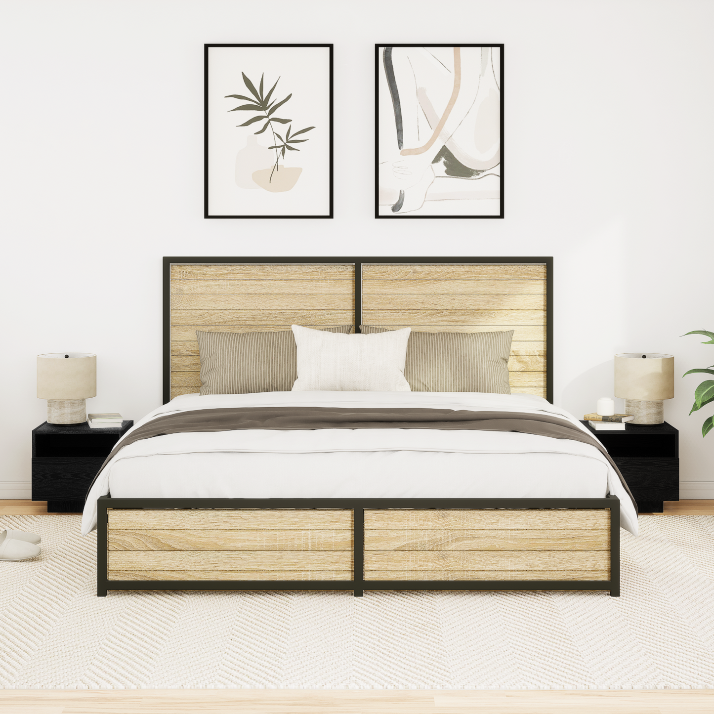Bedside Cabinet 2 pcs Black Oak 40 x 39 x 37 cm Engineered Wood