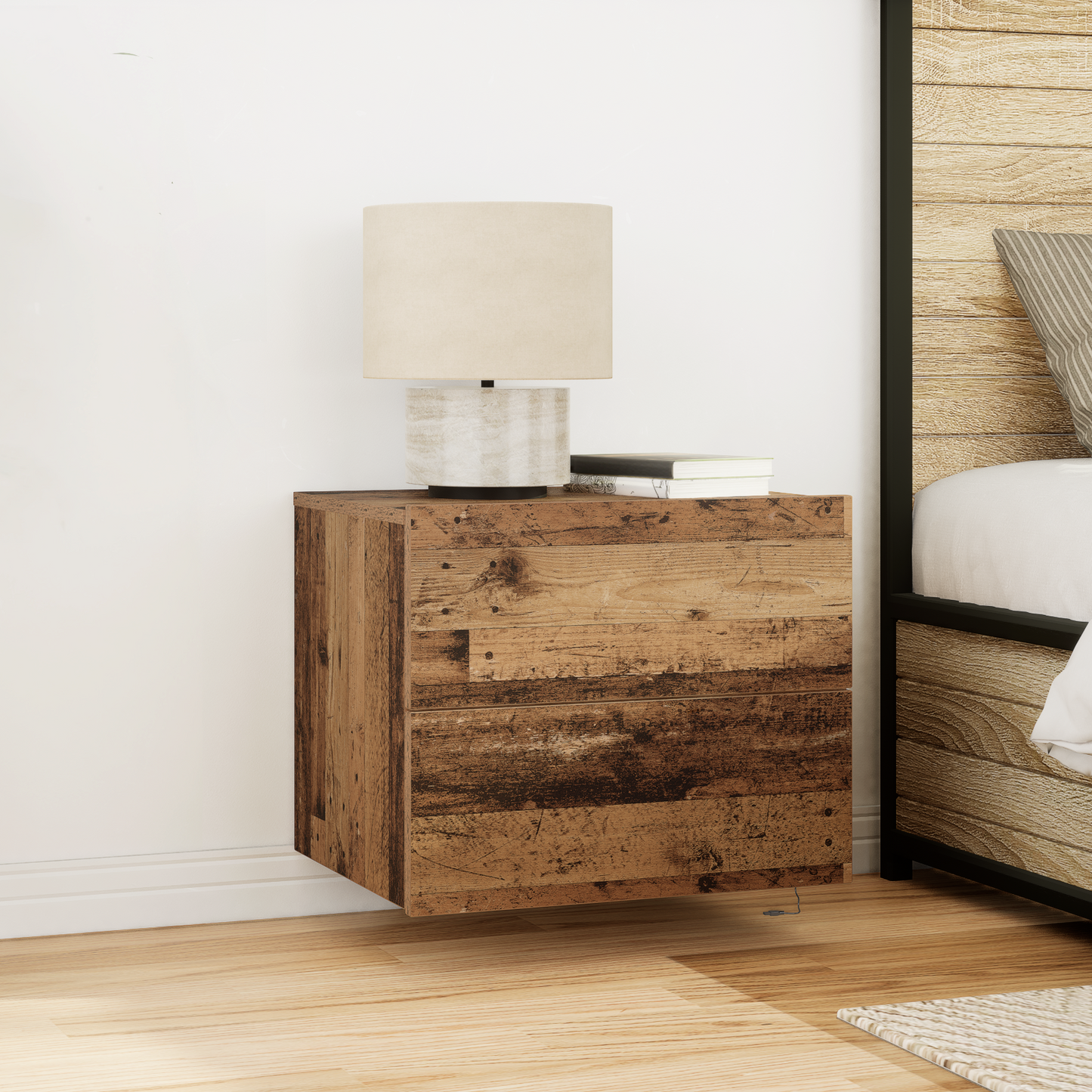 Bedside Cabinet 2 pcs Old Wood 50 x 39 x 41 cm Engineered Wood