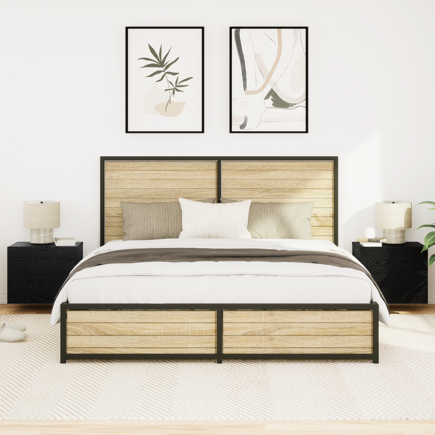 Bedside Cabinet 2 pcs Black Oak 50 x 39 x 41 cm Engineered Wood
