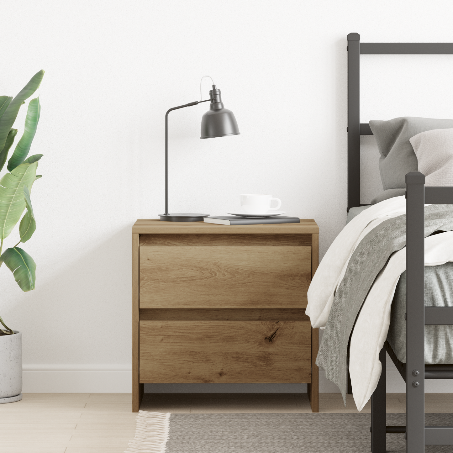 Bedside Cabinet Artisan Oak 45 x 34 x 44.5 cm Engineered Wood