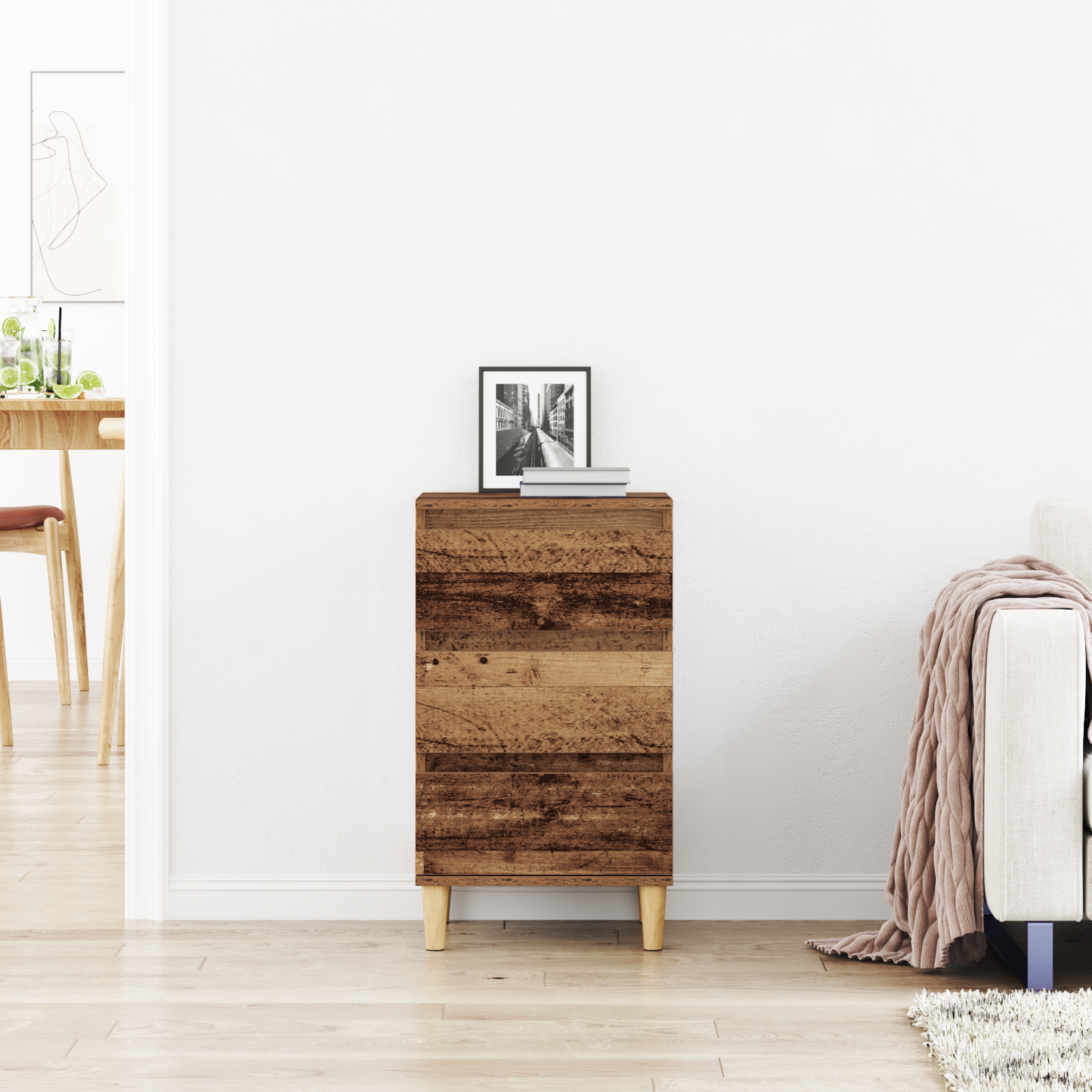 Bedside Cabinet Old Wood 40 x 35 x 70 cm Engineered Wood