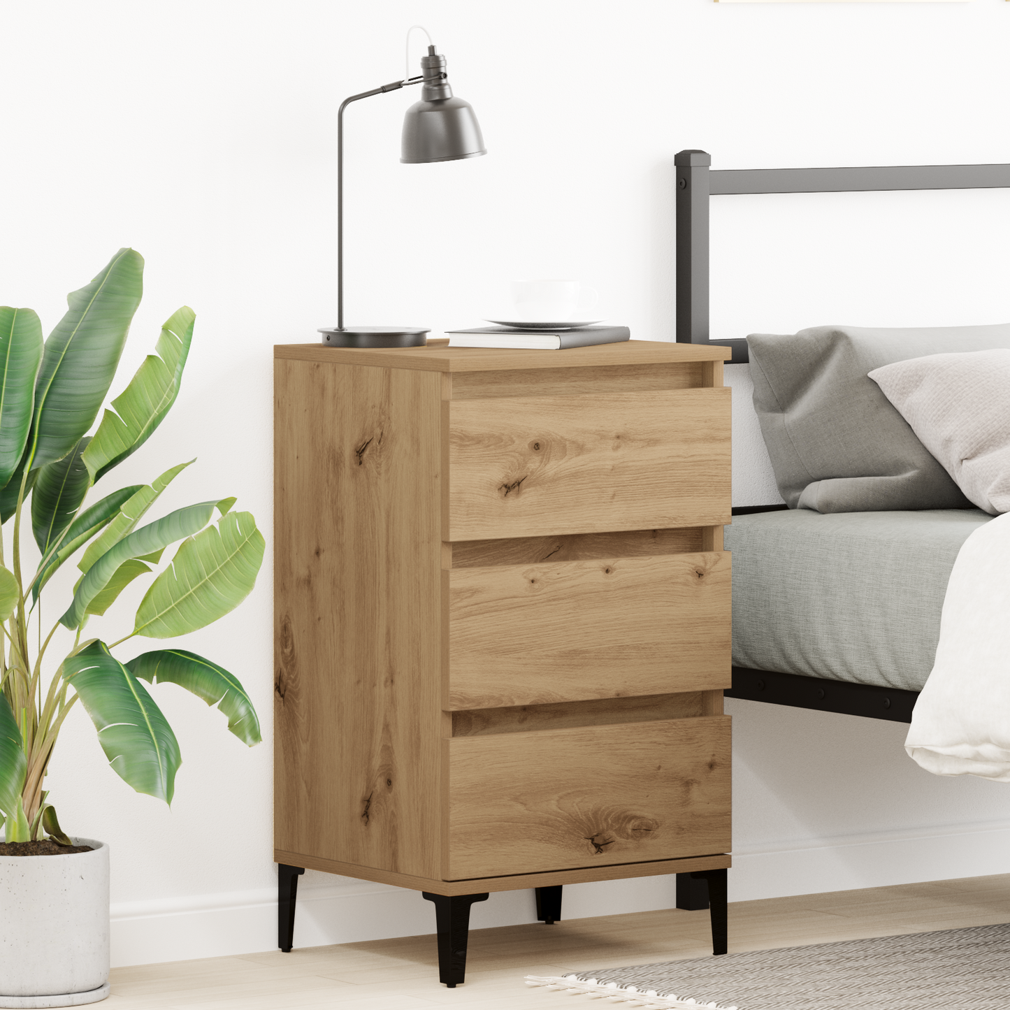 Bedside Cabinet Artisan Oak 45 x 35 x 44 cm Engineered Wood