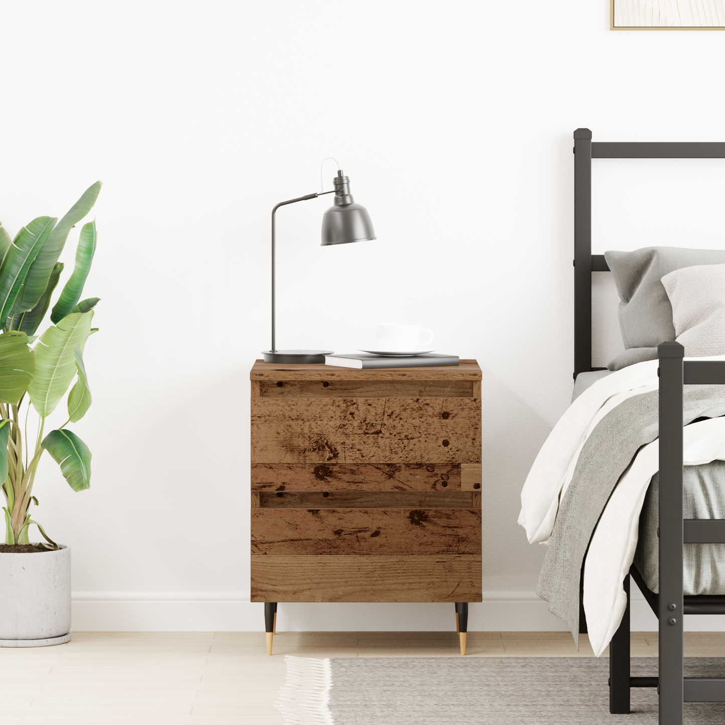 Bedside Cabinet Old Wood 40 x 35 x 50 cm Engineered Wood