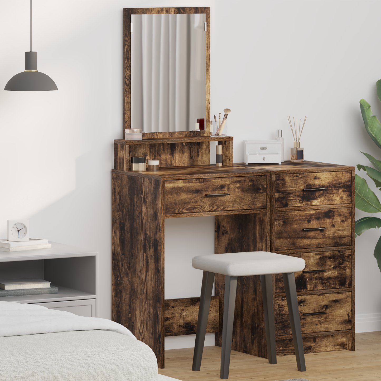 Dressing Table Smoked Oak 50 x 41 x 140 cm Engineered Wood