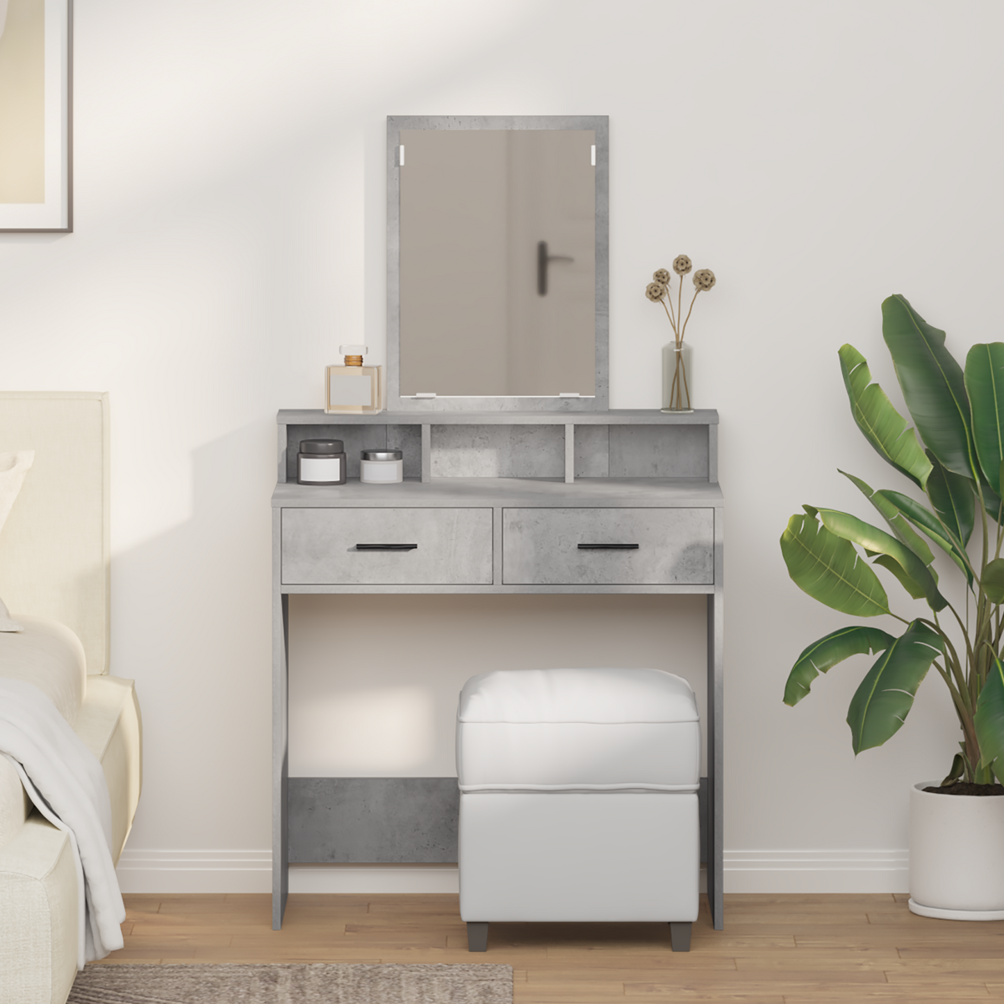 Dressing Table Concrete Grey 79 x 41 x 140 cm Engineered Wood