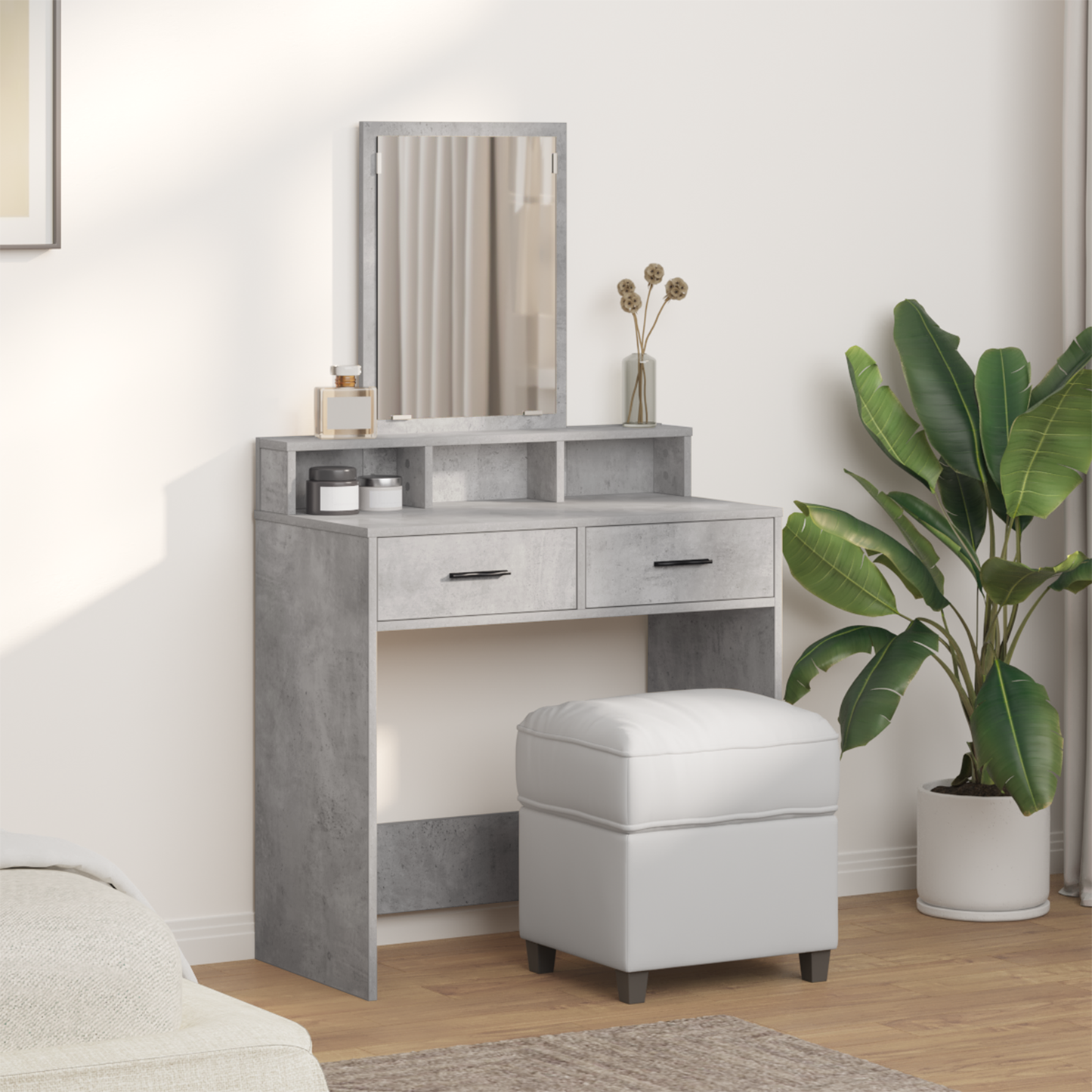 Dressing Table Concrete Grey 79 x 41 x 140 cm Engineered Wood