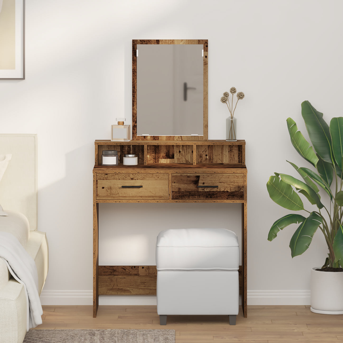 Dressing Table Old Wood 79 x 41 x 140 cm Engineered Wood