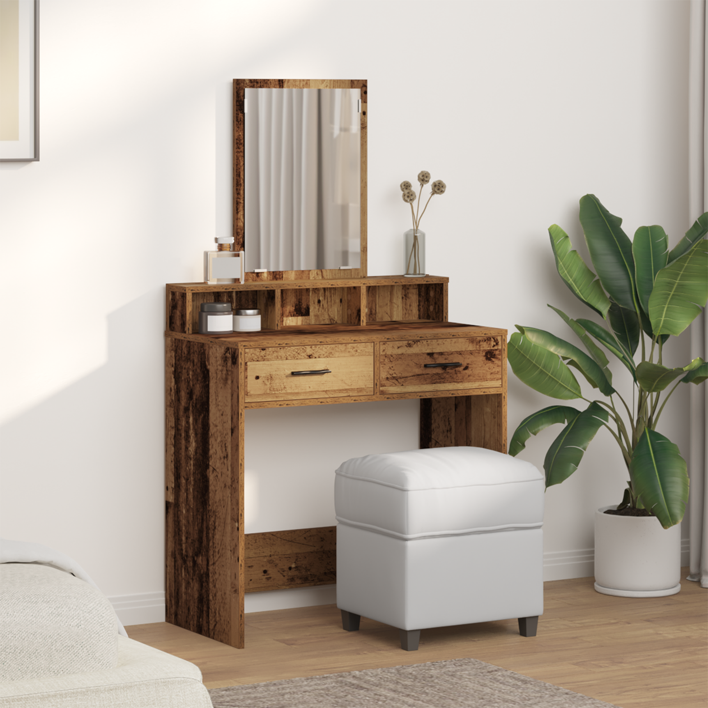 Dressing Table Old Wood 79 x 41 x 140 cm Engineered Wood