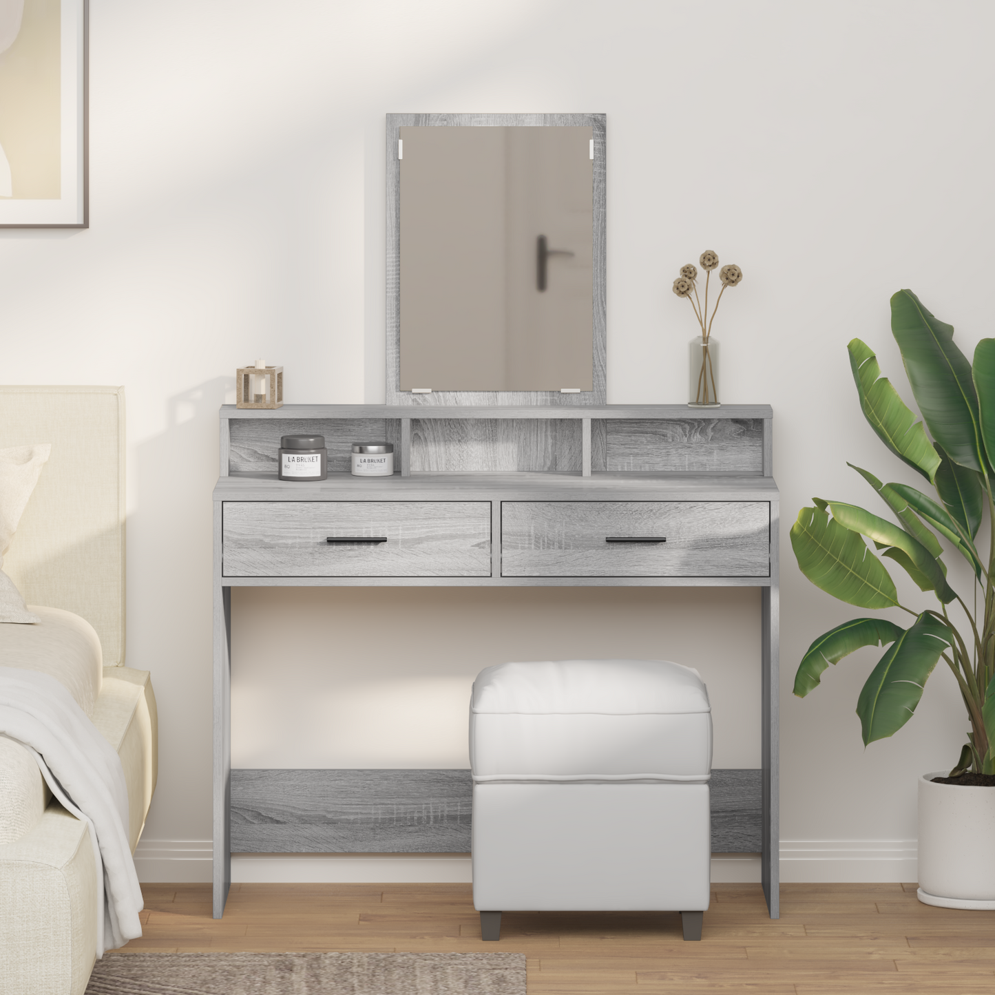 Dressing Table Grey Sonoma 100 x 41 x 140 cm Engineered Wood
