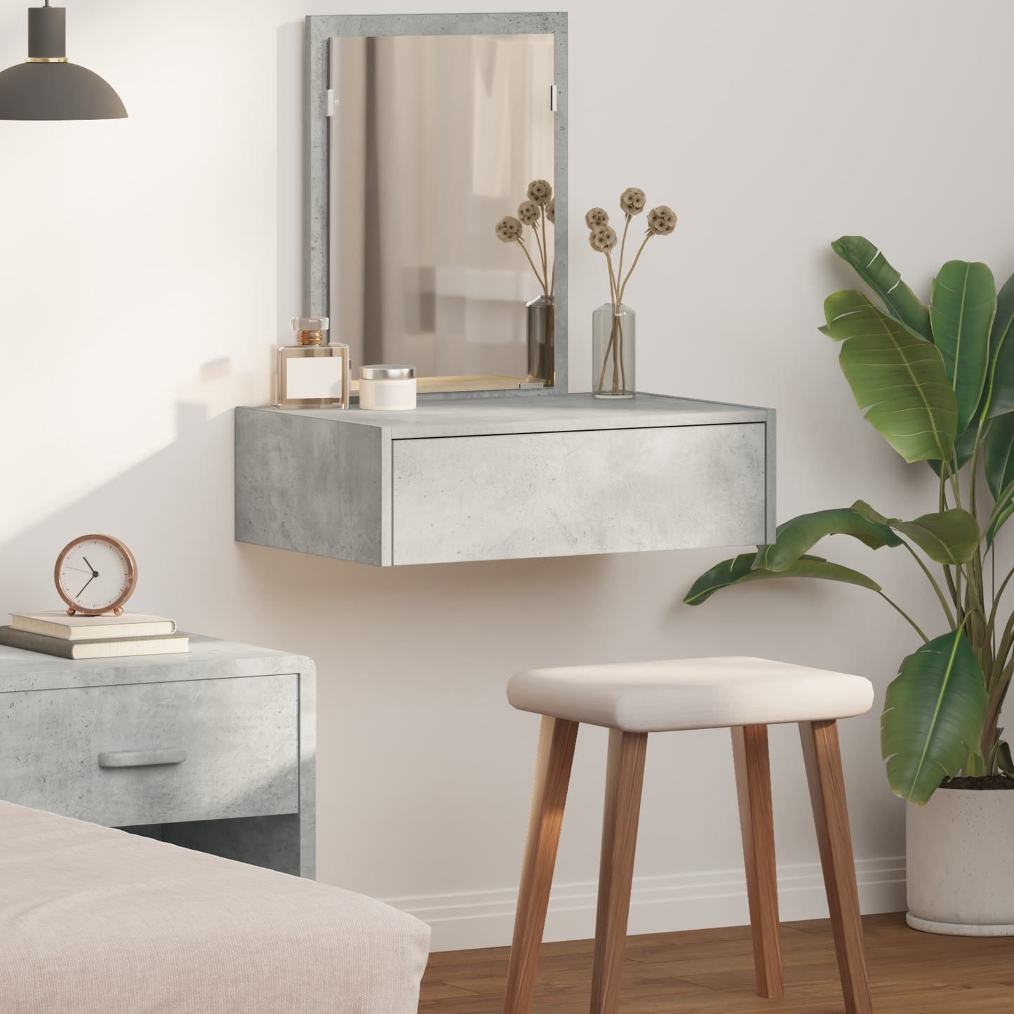 Dressing Table with Drawer Grey 60 x 40 x 70 cm Engineered Wood