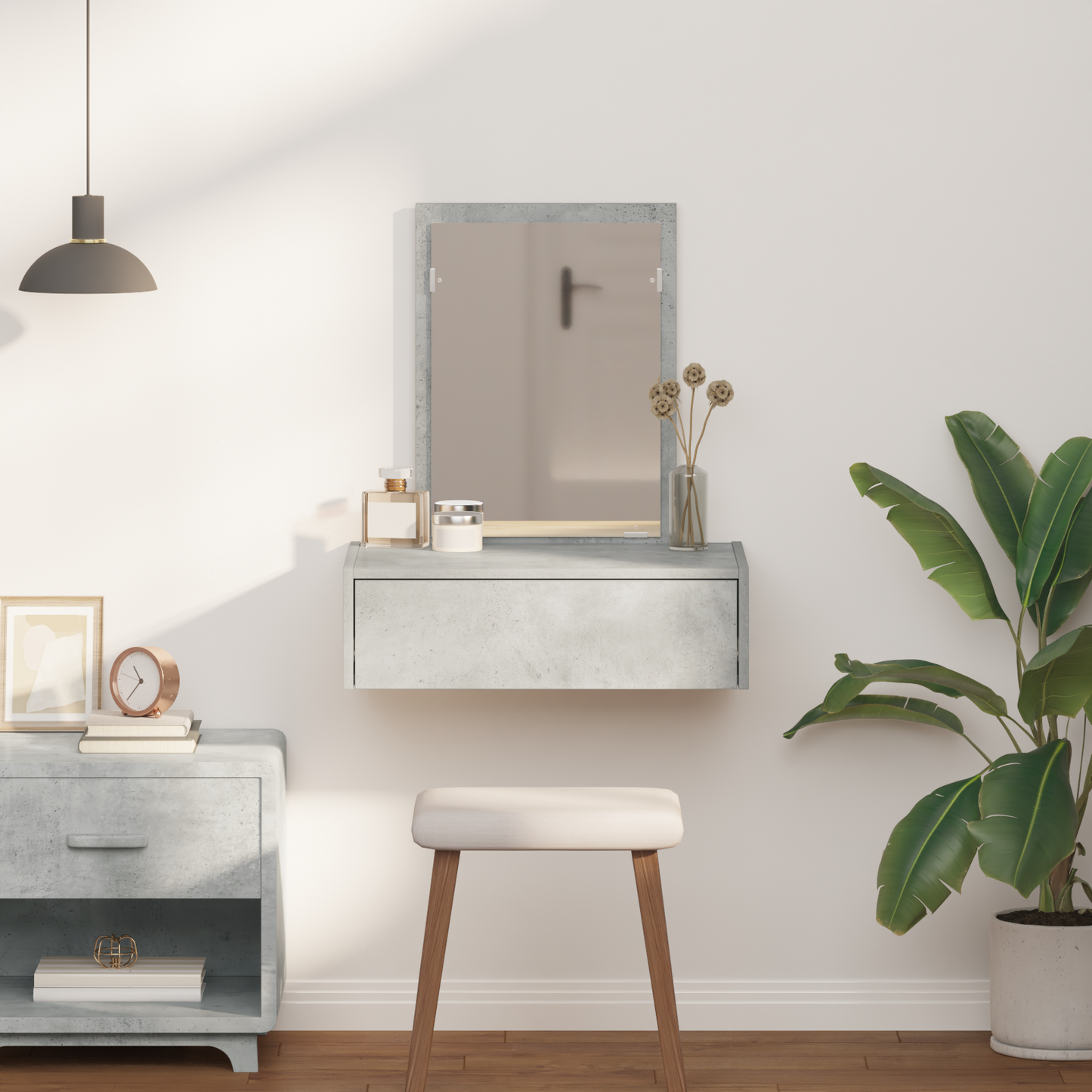 Dressing Table with Drawer Grey 60 x 40 x 70 cm Engineered Wood