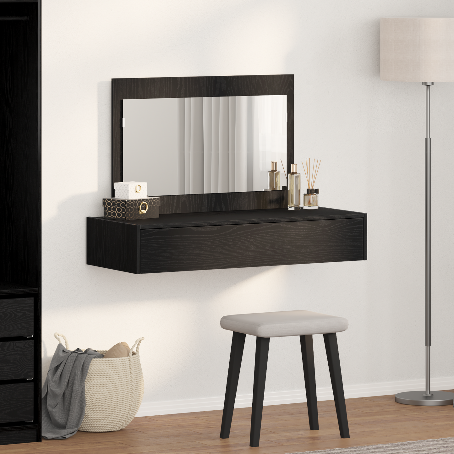 Dressing Table Black 100 x 40 x 70 cm Engineered Wood
