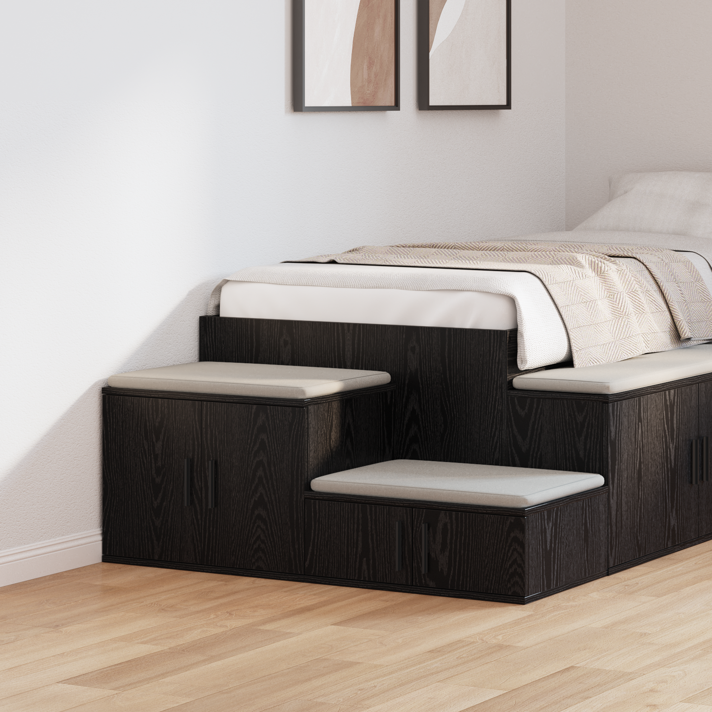 Storage Cabinet 2 pcs Black Oak 127 x 41 x 40 cm