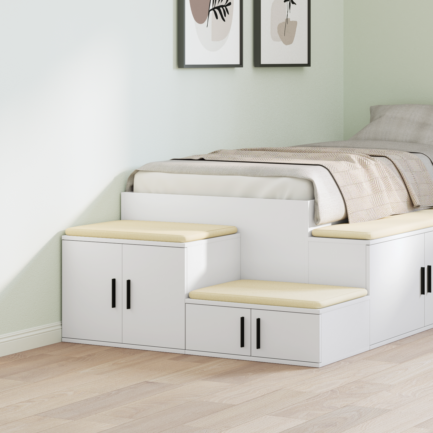 Storage Cabinet 2 pcs White 108 x 41 x 40 cm Engineered Wood