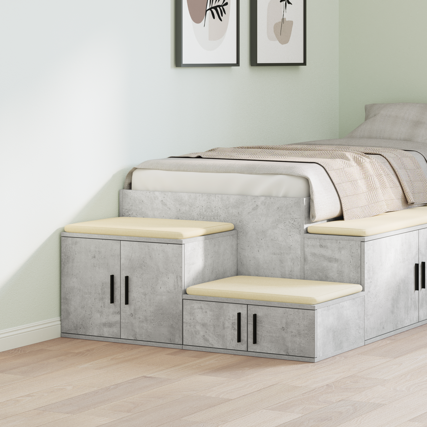 Storage Cabinet 2 pcs Concrete Grey 103 x 41 x 40 cm