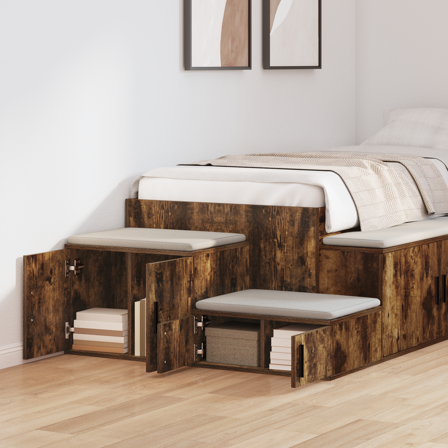 Storage Cabinet 2 pcs Smoked Oak 103 x 41 x 40 cm
