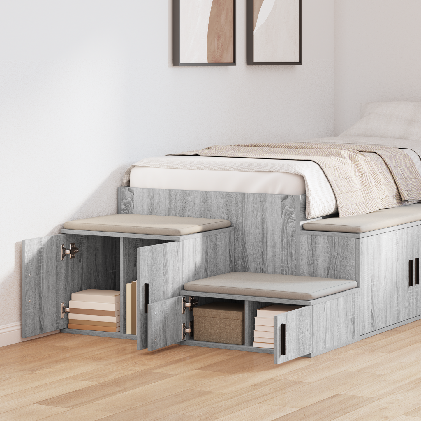 Storage Cabinet 2 pcs Grey Sonoma 103 x 41 x 40 cm