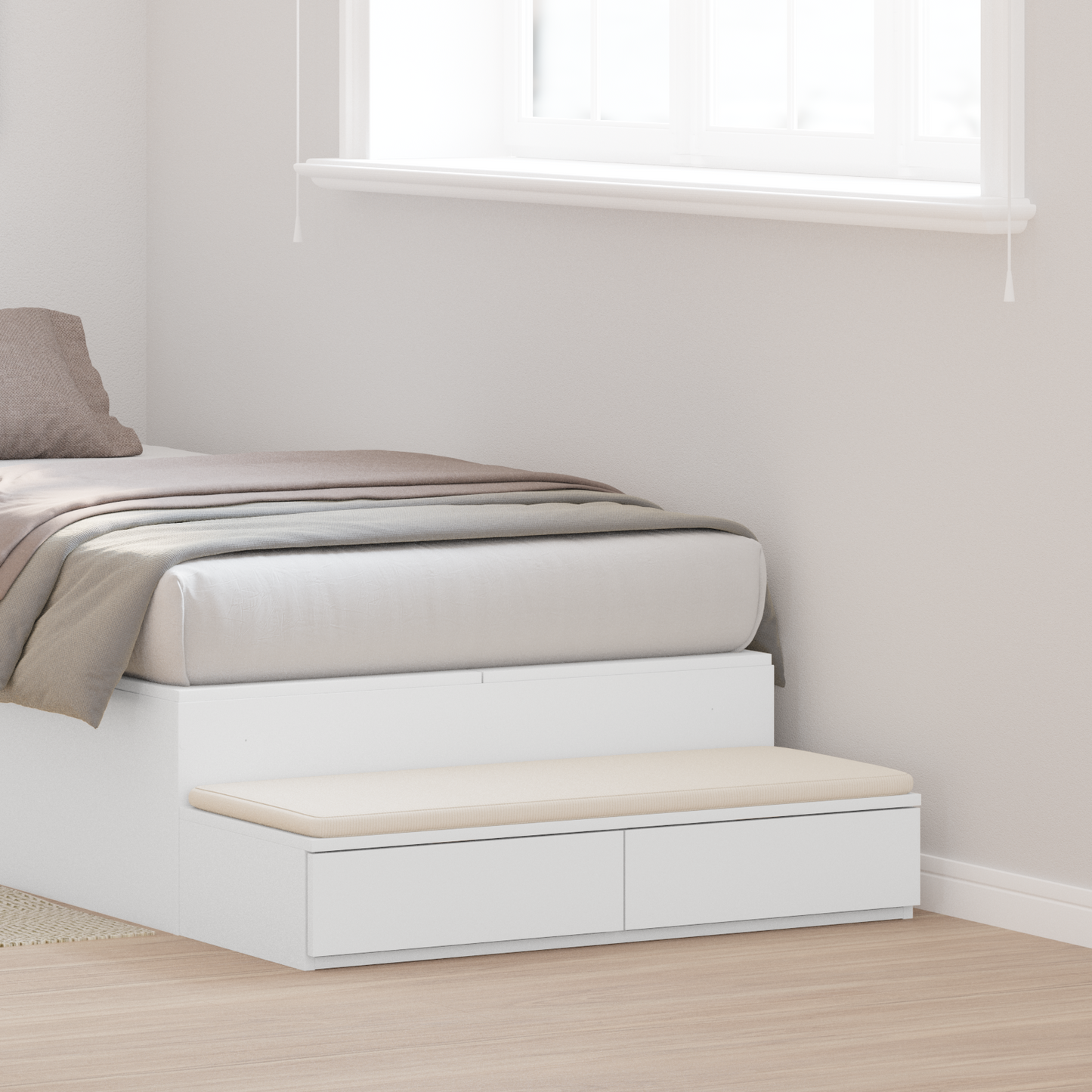 Bed Drawers White 100 x 36.5 x 16.5 cm Engineered Wood